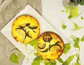 Clafoutis de courgettes et de roquette au chèvre