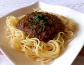 Sauce bolognaise végétarienne aux champignons