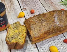 Cake marbré salé pesto rosso et tapenade