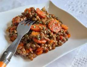 Lentilles à la bolognaise au chorizo