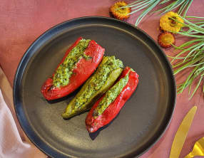 Poivrons farcis épinards et ricotta