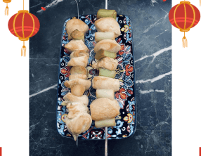 Yakitori de poulet aux poireaux