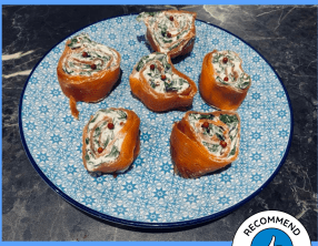 Roulés de saumon fumé aux épinards