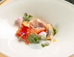 Truite mi-cuite, coquelicot et sauce beurre blanc