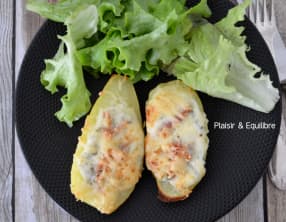 Pommes de terre farcies façon flammekueche