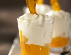 Verrine de chèvre frais, carottes confites, ananas rôti