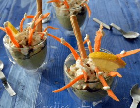 Verrine festive avocat carottes et sa crème fouettée au citron