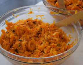 Salade de potimarron râpé aux pommes