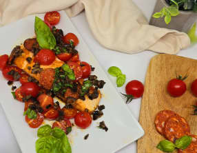 Saumon grillé au chorizo