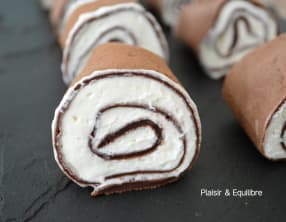 Rouleaux de crêpes au chocolat et mascarpone