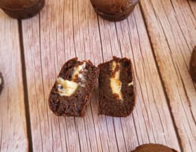 Mini fondants cœur coulant chocolat blanc noisette