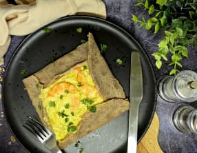 Galette aux crevettes et poireaux