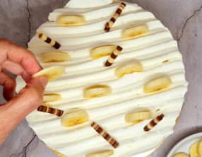 Entremets banane et chocolat au caramel