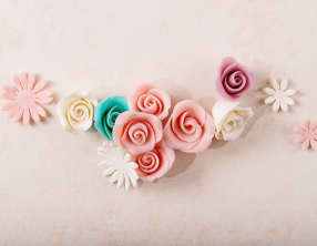 Roses en pâte d'amande