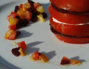 Millefeuille Tomates Betterave Mozarella