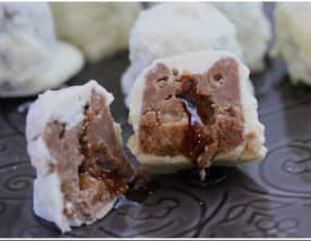 Rochers chocolat-coco coeur caramel au rhum