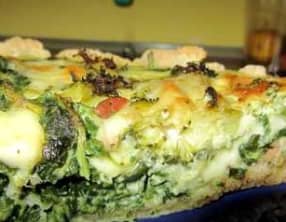 Tarte aveyronnaise au fromage, épinards, brocolis
