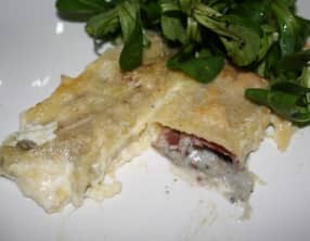 Cannelloni chèvre-coppa-noisettes
