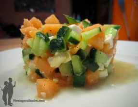 Tartare de melon, concombre et féta