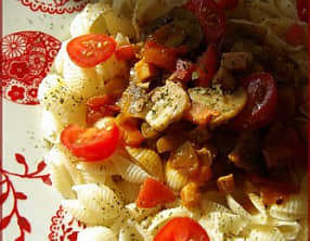 Pâtes à la sauce créole et aux champignons