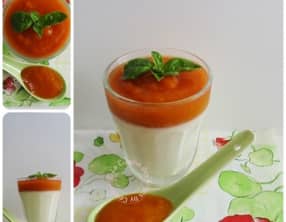 Panna Cota au Basilic et Sirop d’Agave, Compote d’Abricots au Miel