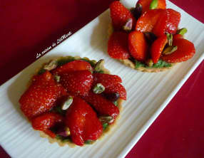 Tartelettes de fraises à la pistache