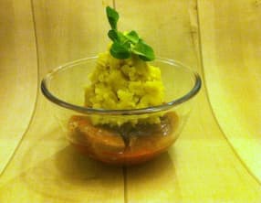 Veau et son écrasée de pommes de terre à l'huile à la truffe noire