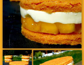 Snack de Panna Cotta, mangue et sablé à la Muscade