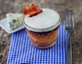 Flan de potiron et espuma de fourme d'ambert