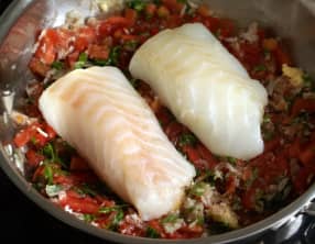 Dos de cabillaud Dugléré