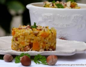 Risotto de veau, potimarron, gingembre, noisettes