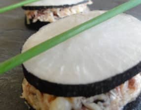 Toasts de radis noir à la sardine