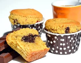 Muffins coeur fondant chocolat-noisette