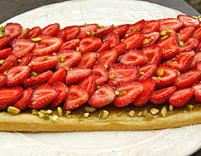 Tarte aux fraises et à la pistache