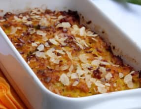 Patidou en gratin, pistaches et parmesan