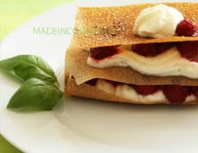 Mille-feuille aux framboises et au miel