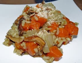 Risotto courge et champignons