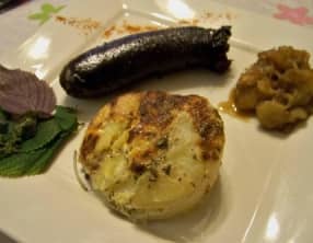 Gratin de pommes de terre et son boudin noir