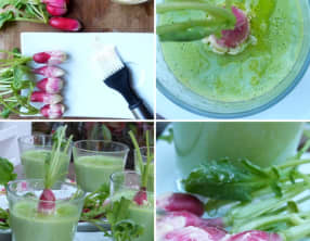 Panna cotta de fanes de radis du pays