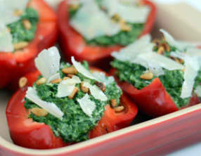 Poivrons farcis aux épinards et à la ricotta