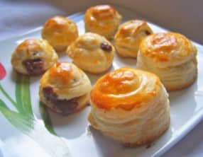 Bouchées feuilletées chocolat-banane