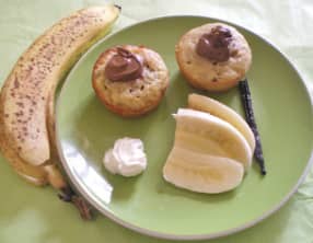 Muffins bananes coeur nutella