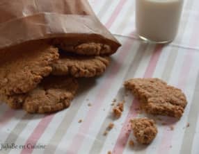 Oatmeal Cookies à la purée de noix de cajou, beurre de cacahuètes et éclats de cacahuètes