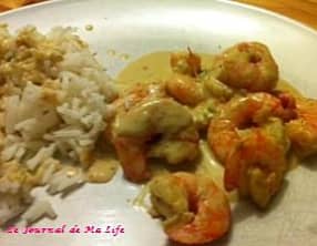 Gambas et fumet à la crème