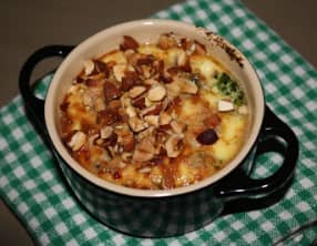 Flans au brocoli-noisettes-gorgonzola