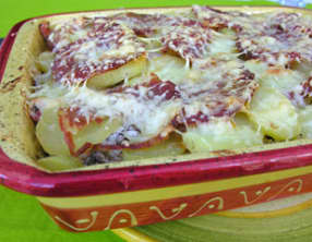 Cabecero de lomo de cerdo en gratin