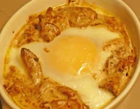 Oeufs cocottes aux champignons