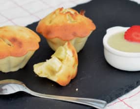 Muffins à la rhubarbe et son coulis