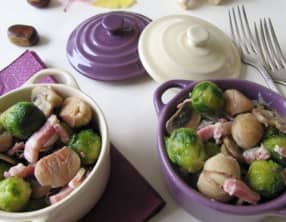 Poêlée d'automne champignons, châtaignes et choux