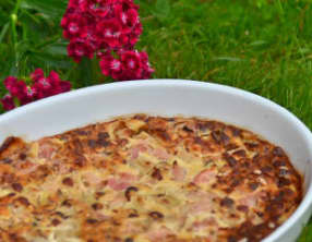 Clafoutis rhubarbe et noisettes